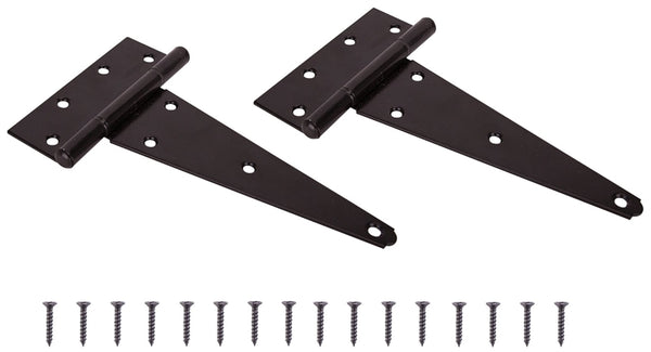 ProSource HTH-B08-C2PS T-Hinge, Steel, Black, Fixed Pin, 180 deg Range of Motion, 120 (Pair) lb