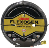 GILMOUR MFG Flexogen 874751-1001 Garden Hose, 75 ft L, Brass, Gray