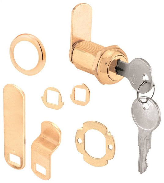 Defender Security U 9946 Drawer and Cabinet Lock, Keyed Lock, Y13 Yale Keyway, Stainless Steel, Brass