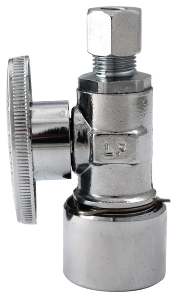 Plumb Pak K2636PCPO Straight Valve, 1/2 x 1/4 in Connection, Brass Body