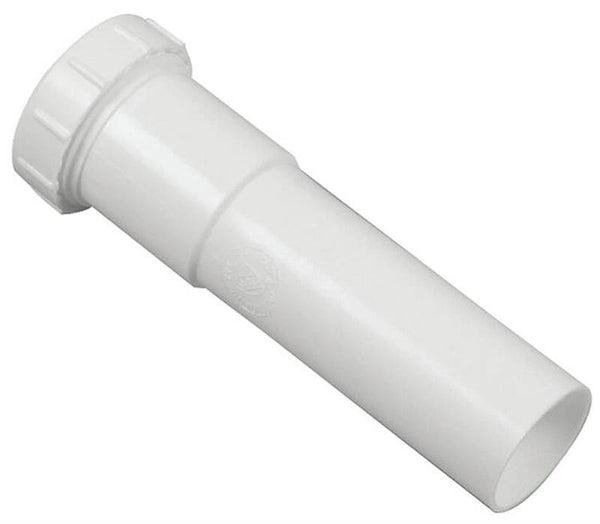 Danco 94029 Pipe Extension Tube, 1-1/4 in, 6 in L, Slip-Joint, Plastic, White