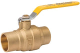 B & K 107-853NL Ball Valve, 1/2 in Connection, Sweat x Sweat, 600/125 psi Pressure, Standard Actuator, Brass Body