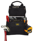 CLC Tool Works Series 5833 Nail/Tool Bag, 5 in W, 15.2 in H, 9-Pocket, Polyester, Black