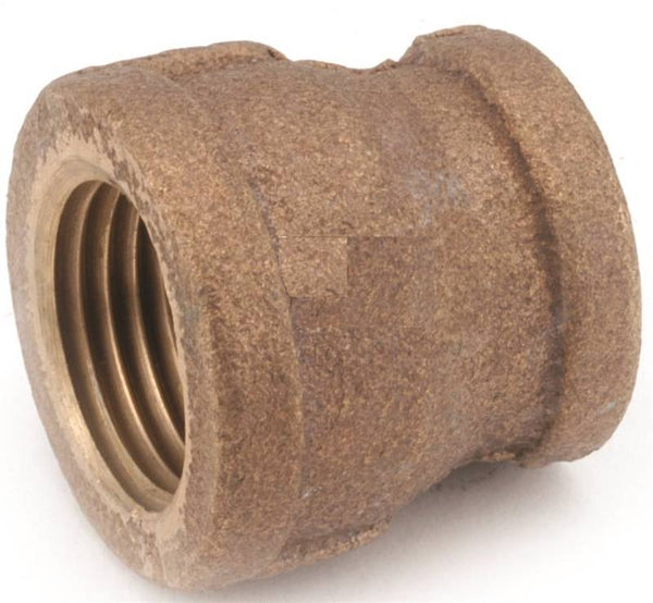 Anderson Metals 738119-0604 Reducing Pipe Coupling, 3/8 x 1/4 in, FIPT, Brass, 200 psi Pressure