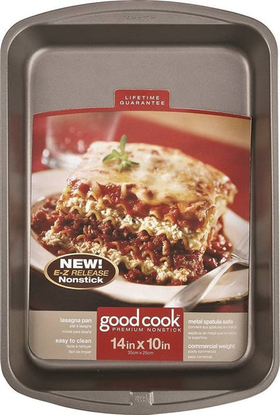 Goodcook 04011 Baking Pan, Rectangular, 14 in L, 10 in W, Steel