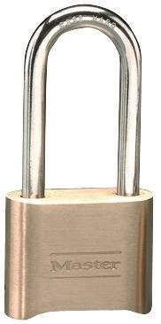 Master Lock 175DLH Padlock, 5/16 in Dia Shackle, 2-1/4 in H Shackle, Steel Shackle, Brass Body, 2 in W Body