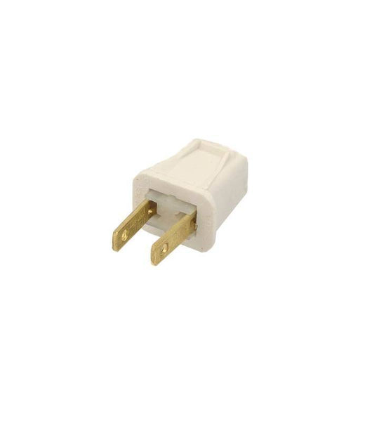 Leviton C22-00123-00W Wire Plug, 2 -Pole, 10 A, 125 V, Male, NEMA: NEMA 1-15P, White