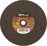 Forney 71844 Cut-Off Wheel, 4 in Dia, 1/16 in Thick, 3/8 in Arbor, 46 Grit, Medium, Aluminum Oxide Abrasive