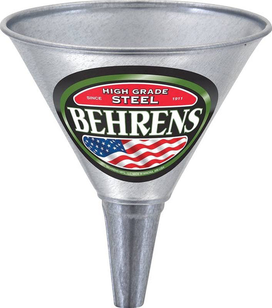 Behrens GF51 Funnel with Screen, 1 qt Capacity, Galvanized Steel, 7 in H