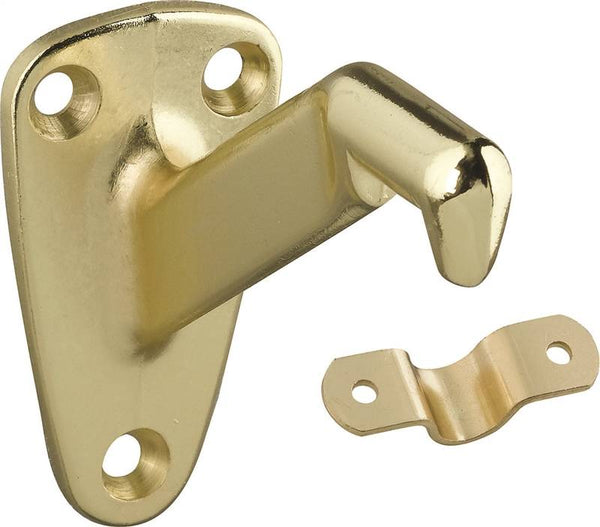 National Hardware N830-116 Heavy-Duty Handrail Bracket, 250 lb, Zinc, Polished Brass