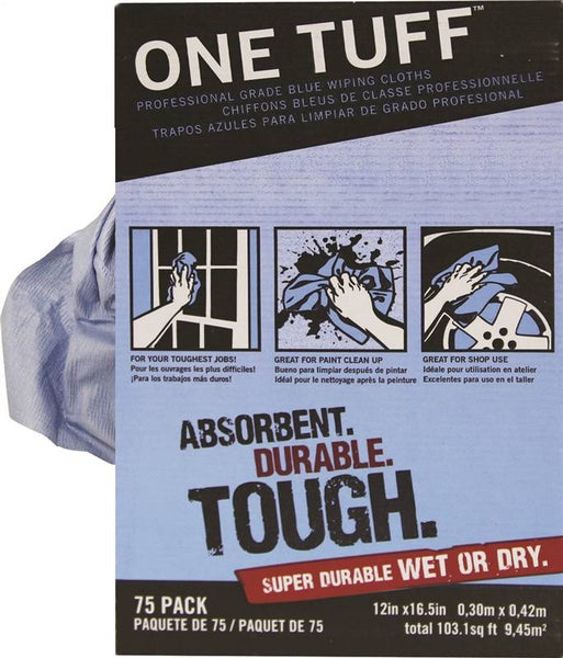 Trimaco 84075 Wiping Cloth Rag, 16-1/2 x 12 in, Dupont Sontara, Blue