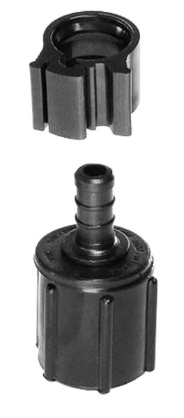 Flair-It PEXLOCK 30874 Swivel Pipe Adapter, 3/8 x 1/2 in, BSPT, Polysulfone, Black, 100 psi Pressure