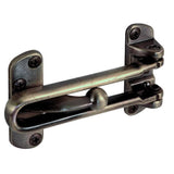 Defender Security U 9899 Swing Bar Lock, 3-7/8 in L, 2-1/2 in W, Metal, Antique Brass