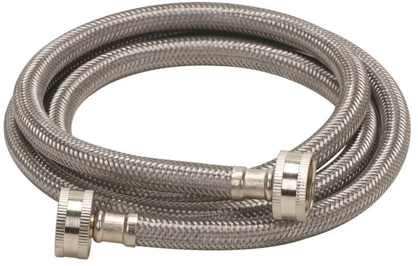 FLUIDMASTER 9WM60 Washing Machine Discharge Hose, 3/4 in ID, 60 in L, Female, Stainless Steel