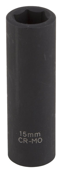 Vulcan Deep Impact Socket, 15 mm Socket, Black Phosphate