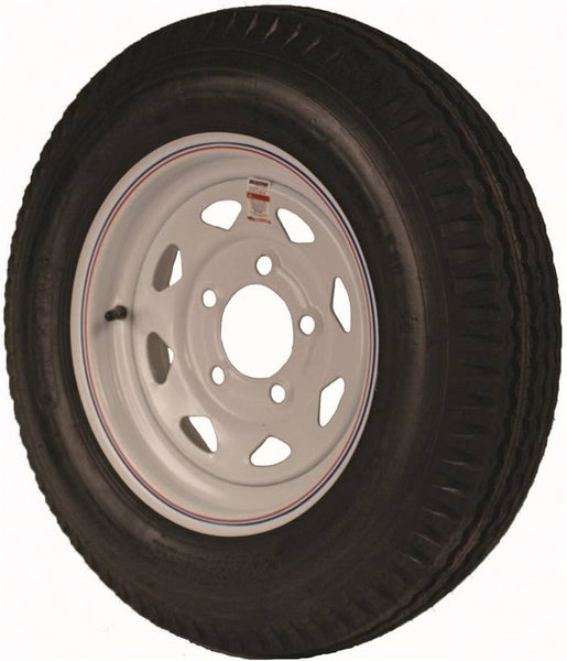 MARTIN Wheel DM452C-5I Trailer Tire, 1045 lb Withstand, 4-1/2 in Dia Bolt Circle, Rubber