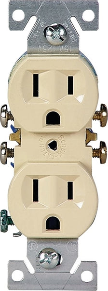 Eaton Wiring Devices 270V Duplex Receptacle, 2 -Pole, 15 A, 125 V, Push-in, Side Wiring, NEMA: 5-15R, Ivory