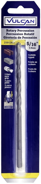 Vulcan 202651OR Drill Bit, 5/16 in Dia, 6 in OAL, Percussion, Spiral Flute, 1/4 in Dia Shank, Straight Shank