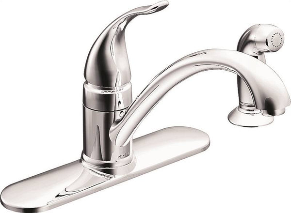 Moen Torrance Series CA87480 Kitchen Faucet, 1.5 gpm, 1-Faucet Handle, Stainless Steel, Chrome Plated, Deck Mounting