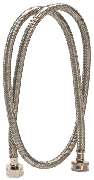 FLUIDMASTER 9WM48 Washing Machine Discharge Hose, 3/4 in ID, 48 in L, Female, Stainless Steel