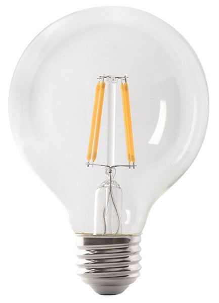 Feit Electric G2560/927CA/FIL/3 LED Bulb, Globe, G25 Lamp, 60 W Equivalent, E26 Lamp Base, Dimmable, Soft White Light