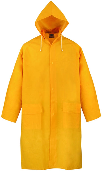 Diamondback PY800XXXL Raincoat, 3XL, Polyester/PVC, Yellow, Comfortable Corduroy Collar, Double Fly Snap Closure, Knee