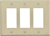 Eaton Wiring Devices PJ263V Wallplate, 4.87 in L, 6-3/4 in W, 3 -Gang, Polycarbonate, Ivory, High-Gloss