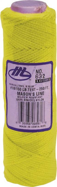 Marshalltown 632 Mason Line, 250 ft L Line, Fluorescent Yellow Line