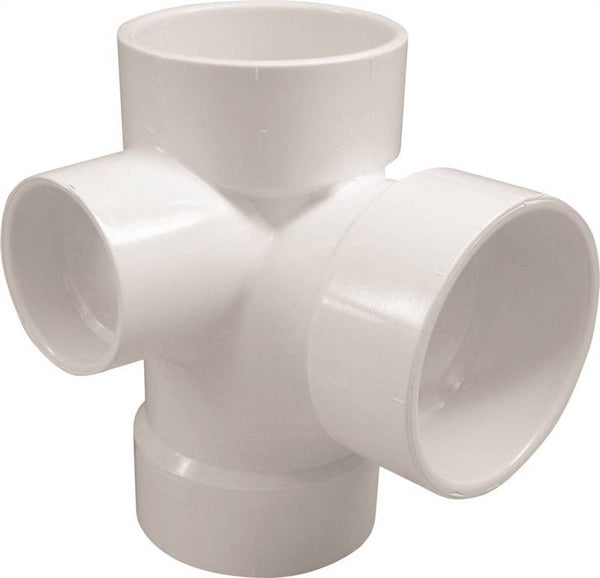 CANPLAS 192148R Sanitary Pipe Tee, 3 x 2 in, Hub, PVC, White