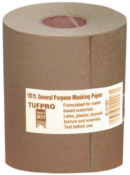 Trimaco EasyMask 12903 Trim Masking Paper, 180 ft L, 3 in W, Brown
