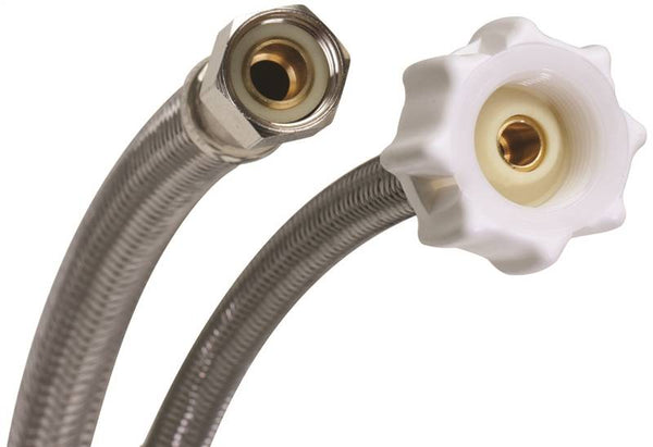 FLUIDMASTER Click Seal Series B1T09CS Toilet Connector, 3/8 in Inlet, Compression Inlet, 7/8 in Outlet, Ballcock Outlet