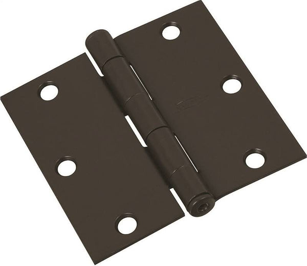 National Hardware N830-205 Door Hinge, Cold Rolled Steel, Oil-Rubbed Bronze, Non-Rising, Removable Pin, 50 lb