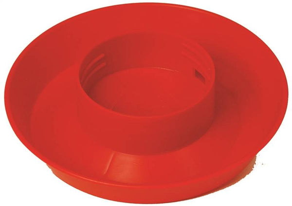 Little Giant 740 Poultry Waterer Base, 6 in Dia, 1-1/2 in H, 1 qt Capacity, Polystyrene, Red