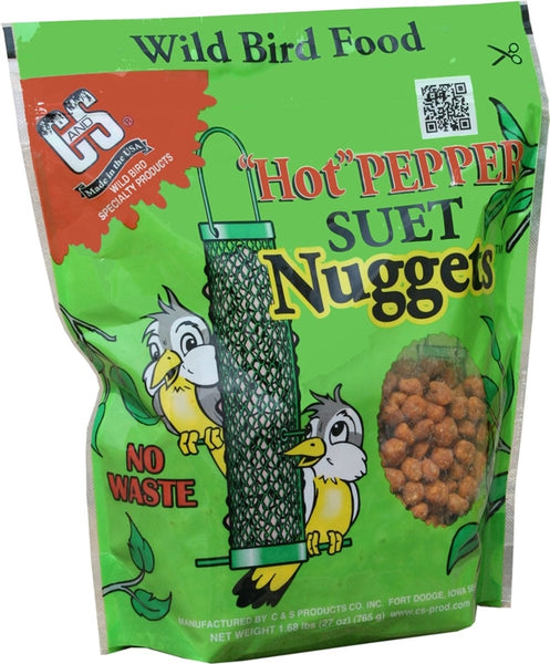 C&S Nuggets CS06107 Bird Food, High-Energy, Hot Pepper Flavor, 27 oz Bag