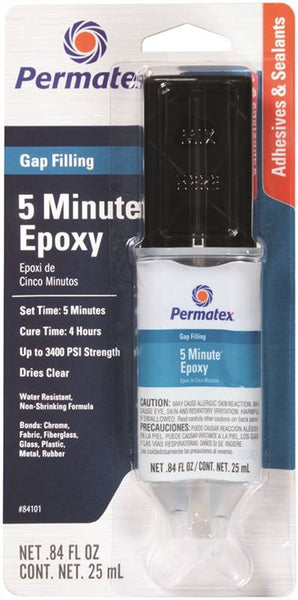 Permatex 84101 Gap Filling Epoxy, Amber, Liquid, 0.84 oz Syringe