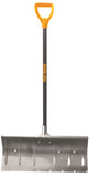 TRUE TEMPER 1640000 Snow Pusher, 24 in W Blade, Aluminum Blade, Wood Handle, D-Shaped Handle, 48 in L Handle