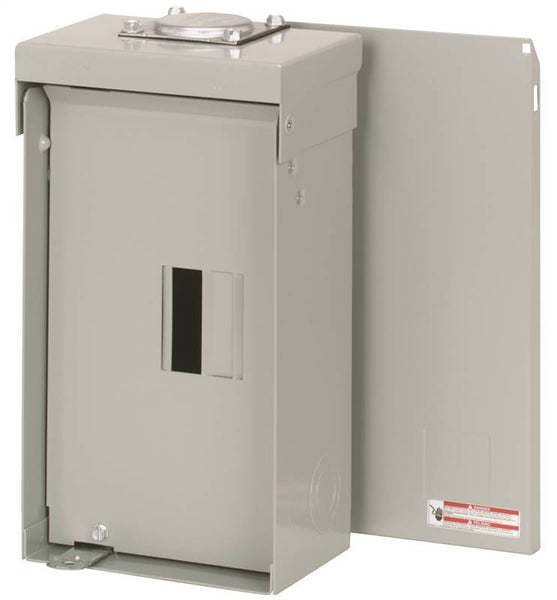 Cutler-Hammer BR BR24L125RP Load Center, 125 A, 2 -Space, 4 -Circuit, Main Lug, NEMA 3R Enclosure, Light Gray