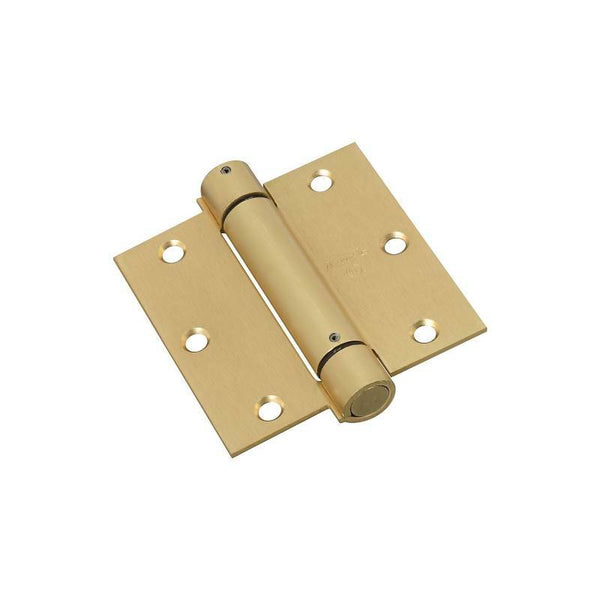 National Hardware N184-556 Spring Hinge, 3-1/2 in H Frame Leaf, Steel, Brass, Removable Pin, Wall Mounting, 30 lb