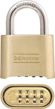 Master Lock 175DWD Padlock, 5/16 in Dia Shackle, 1 in H Shackle, Steel Shackle, Brass Body, Brass, 2 in W Body