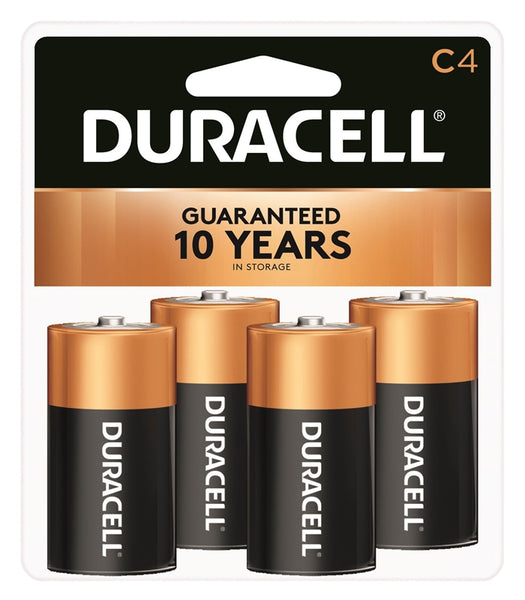 DURACELL MN1400R4ZX Battery, 1.5 V Battery, 7 Ah, C Battery, Alkaline, Manganese Dioxide