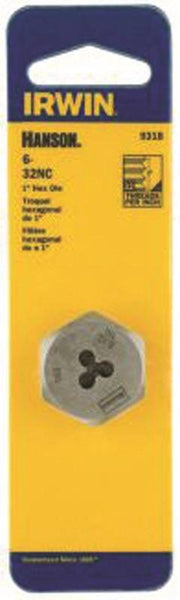 IRWIN 9318 Machine Screw Die, #6-32 Thread, NC Thread, Right Hand Thread, HCS