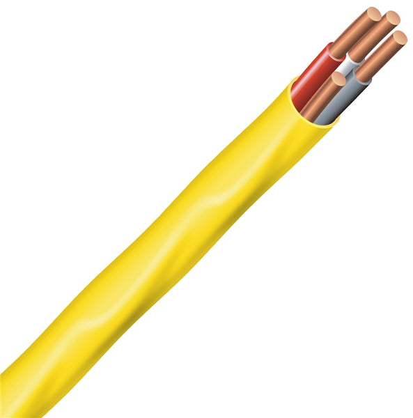 Romex 12/3NM-WGX100 Sheathed Cable, 12 AWG Wire, 3 -Conductor, 100 ft L, Copper Conductor, PVC Insulation