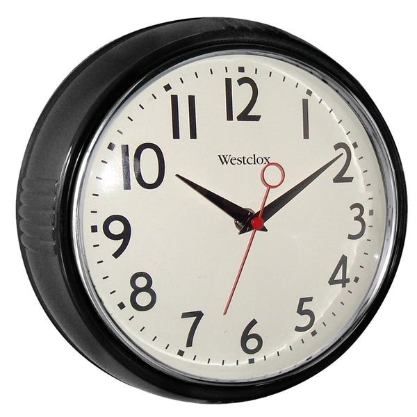 Westclox Classic 1950 Series 32042BK Clock, Round, Black Frame, Plastic Clock Face, Analog