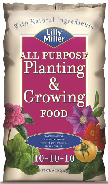 Lilly Miller 100099122 All-Purpose Planting and Growing Fertilizer, 16 lb Bag, Solid, 10-10-10 N-P-K Ratio