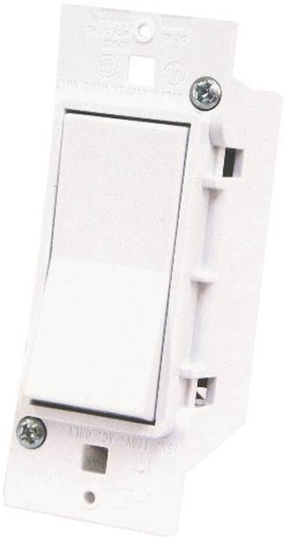 US Hardware E-119C Rocker Switch, 125 V, 15 A, 1-Pole, White