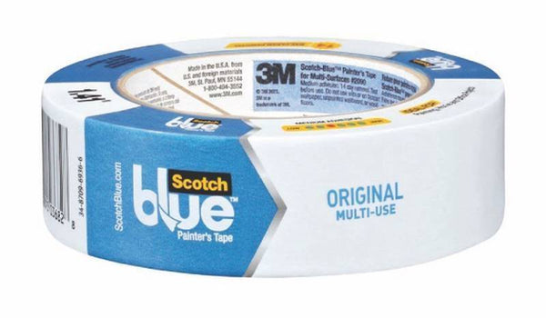 ScotchBlue 2090-36EVP Painter's Tape, 60 yd L, 1.41 in W, Crepe Paper Backing, Blue