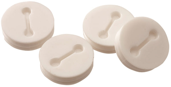 HUBBELL 5269-6 Closure Plug, 13/16 in Dia, 5/16 in L, 13/16 in W, Metal, White