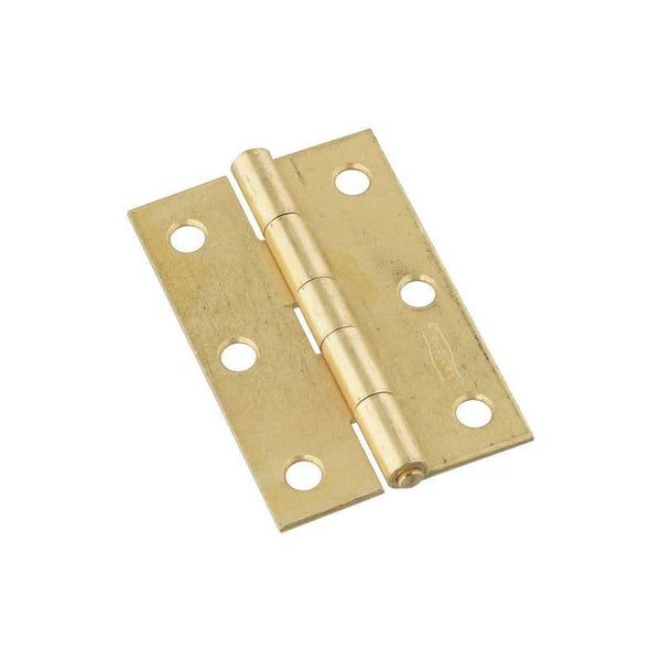 National Hardware N146-399 Utility Hinge, 3 in W Frame Leaf, 0.065 in Thick Frame Leaf, Brass/Cold Rolled Steel, Brass