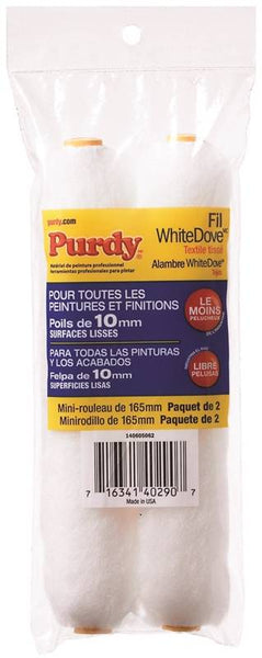 Purdy White Dove 14G605062 Paint Roller Cover, 3/8 in Thick Nap, 6-1/2 in L, Dralon Fabric Cover