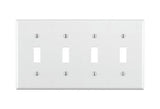 Leviton 001-88012-000 Wallplate, 4-1/2 in L, 2-3/4 in W, 4 -Gang, Thermoset, White, Smooth